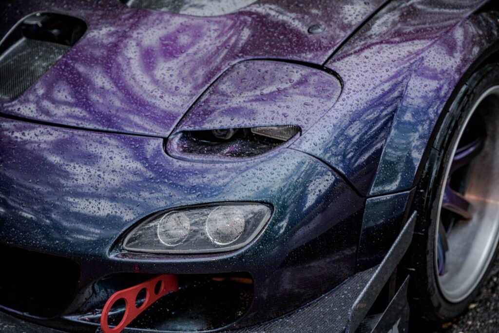 a close up of a car's tire