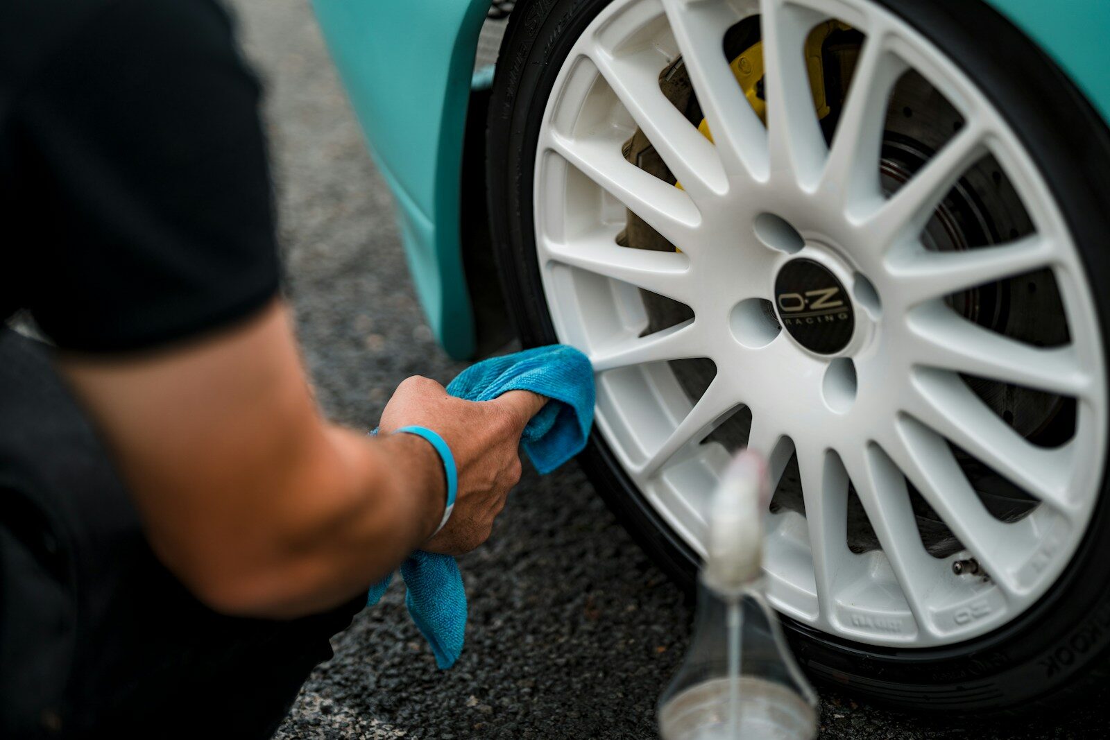 a person fixing a tire